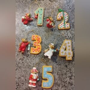 Hallmark Festive Number Ornaments - Red, Green, Blue, Gold